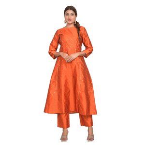 Riara Art Silk Anarkali Suit for Women Printed Traditional Dress for Lady Girls